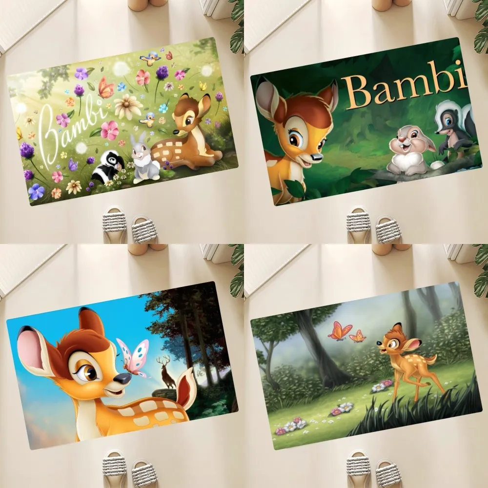 Miniso Diseny Bambi Floor Mat Anti-Slip Doormat Home Entrance Doormat Bedroom Bathroom Living Room Floor Mats Kitchen Rug