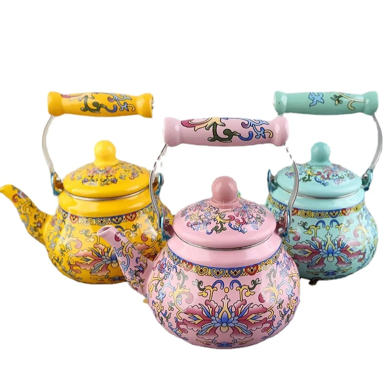 

Enamel Tea Kettle, Pear-Shaped Water Kettle, Heat-Resistant Stove Top & Induction Compatible Milk Tea Pot for Home Use