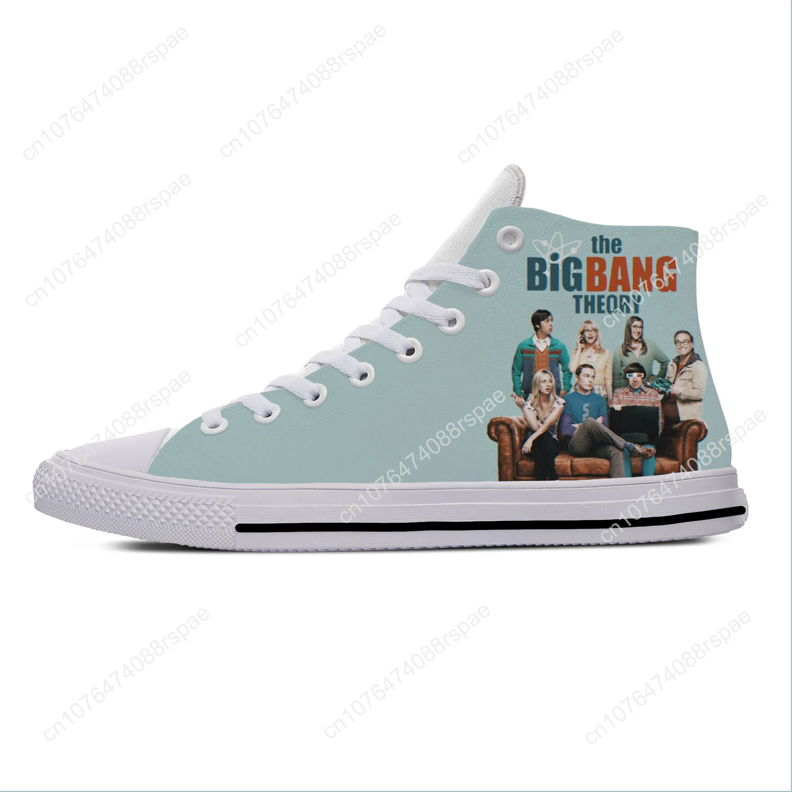 The Big Bang Theory Bazinga Sheldon Fashion Funny Casual Cloth Shoes High Top Lightweight Breathable 3D Print Men Women Sneakers