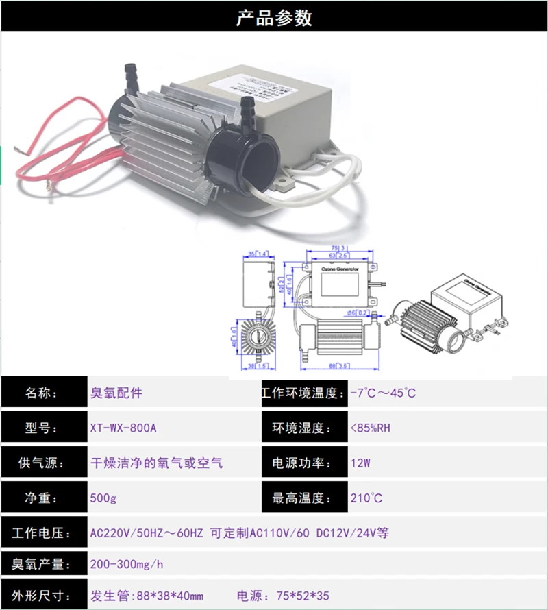 3G220v110v Ozone Generator Accessories