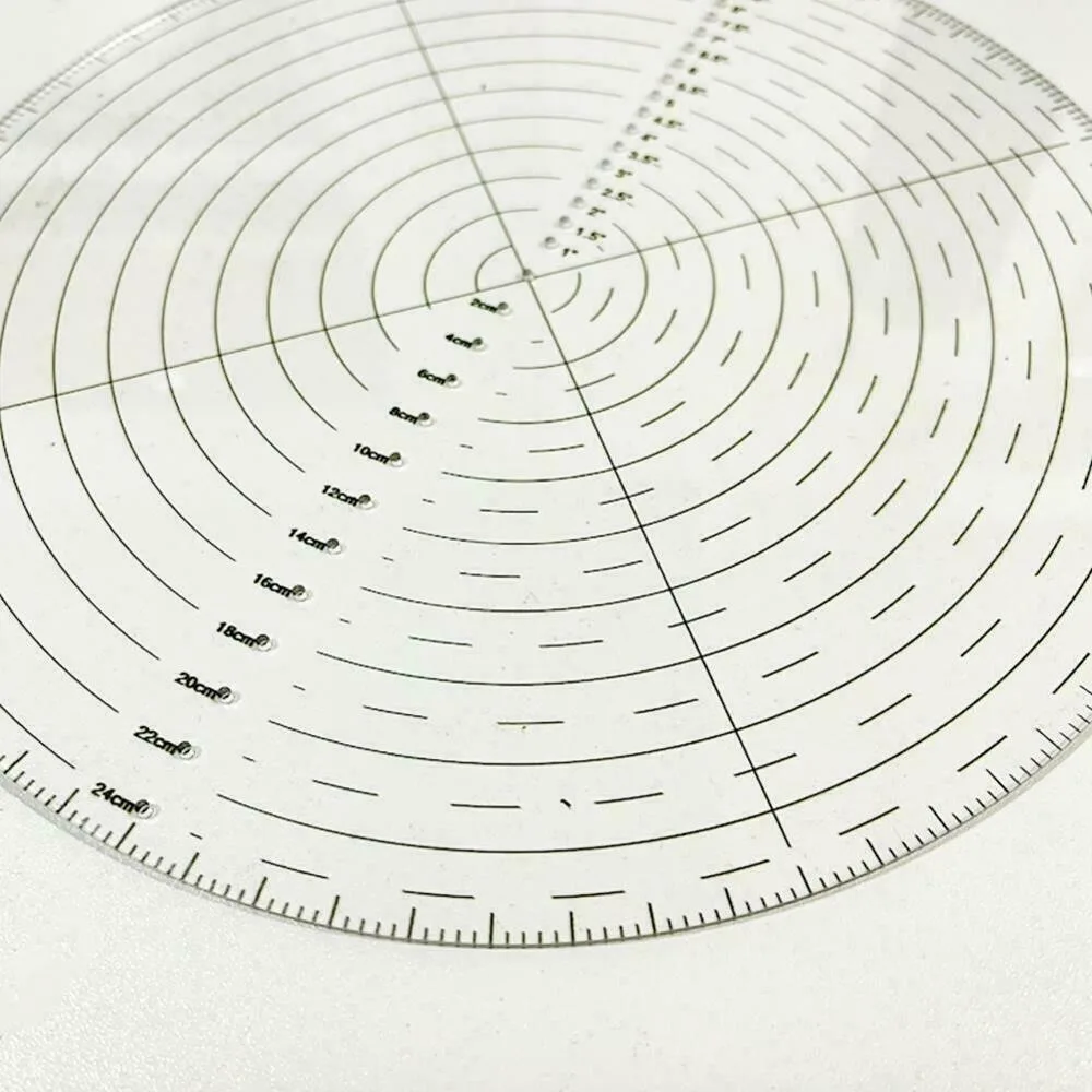 10 Inch Wood Lathe Round Center Lathe Work Protractor Center Finder Plastic Ruler Compass Circle Cutter