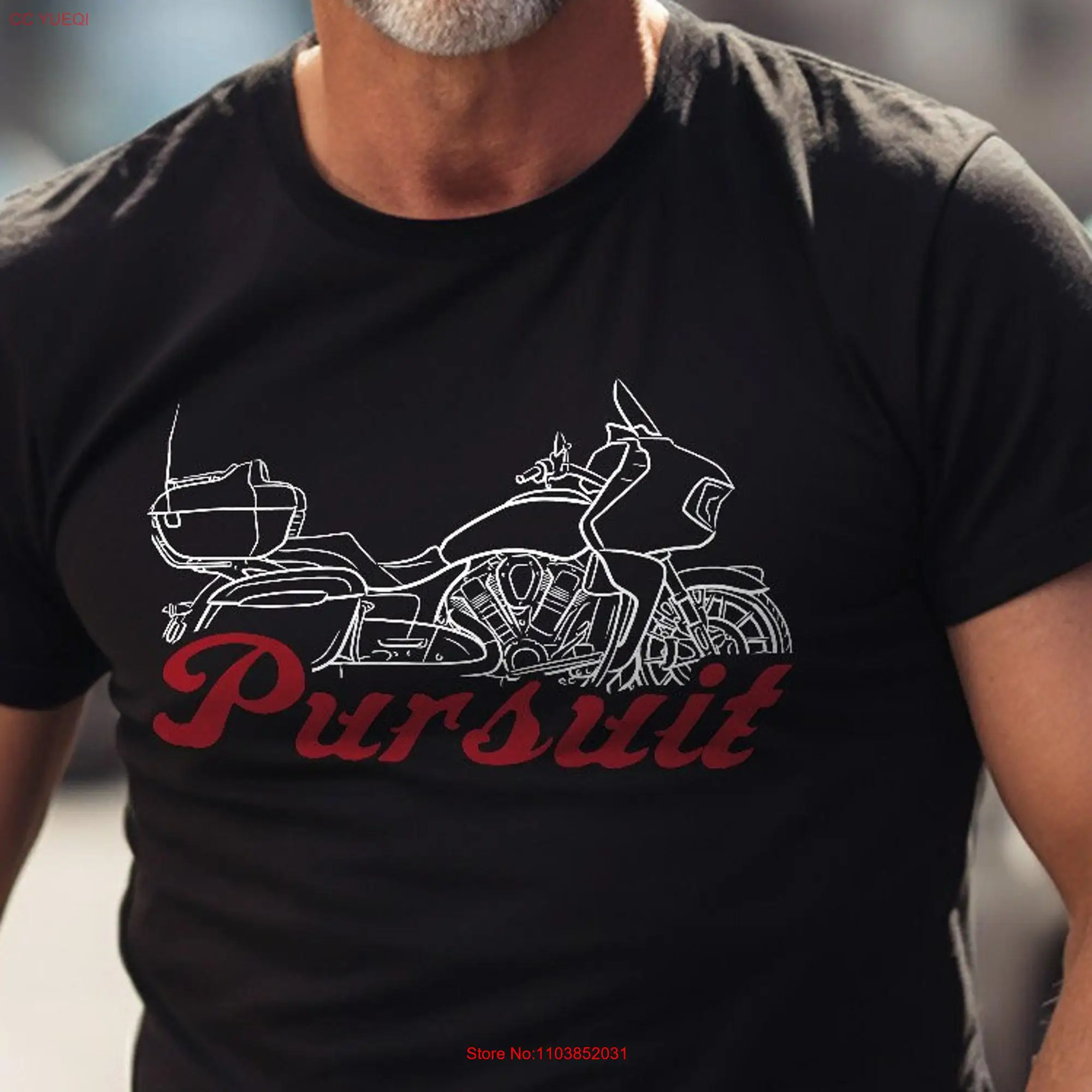 Indian Pursuit T Shirt Motorcycle for Biker long or short sleeves