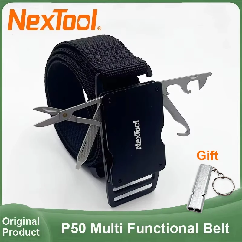 NexTool Upgraded P50 Multi-functional Belt Tool Men Waist Buckle Multitool Screwdrivers Scissors File SIM Card Pin Remover