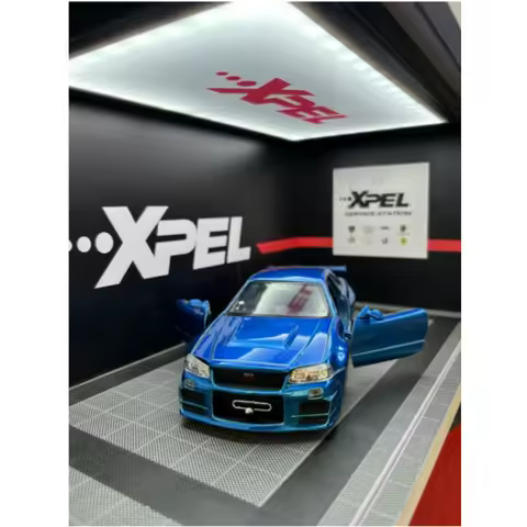 Jada1:24 Brian 2002 Nissan Skyline GT-R R34 Toys JDM Street Drift Super Cars Metal Case Gift