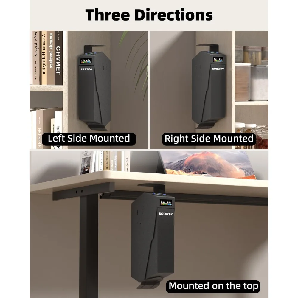 Biometric Gun Safe for Pistols, Single Mount Bedside Pistol Safe Fingerprint Quick Access Drop Down Gun Lock Box for Vehicle Nig