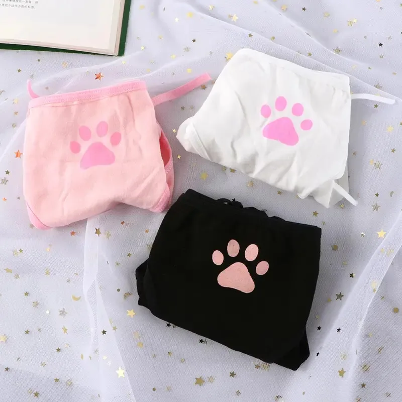 1-4 قطعة سراويل النساء ملابس داخلية قطنية اليابانية نوع لطيف مخلب الدانتيل يصل الرسوم المتحركة حزام Loli لينة شقيقة الفتيات السروال الإناث