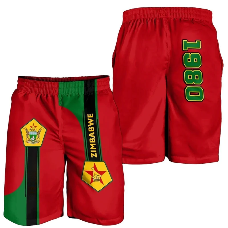 Zimbabwe Flag Map stampa 3D pantaloni corti per uomo abbigliamento Casual pantaloncini da spiaggia hawaiani surf Boy Trunks National Emblem Pants