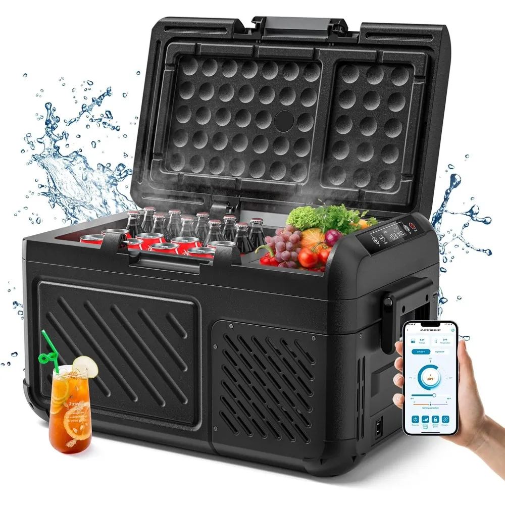 

12V Portable Cooler, 19 Quart Car Refrigerator, 12/24V DC 110-240V AC RV Car Refrigerator, Car, Camping, Travel