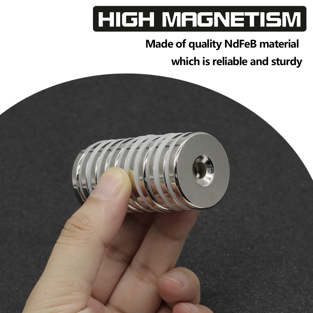 30x5-6mm N35 Round Disc Neodymium Magnet NdFeB Permanent Magnet with Countersunk Screw Hole for DIY Industrial Mounting
