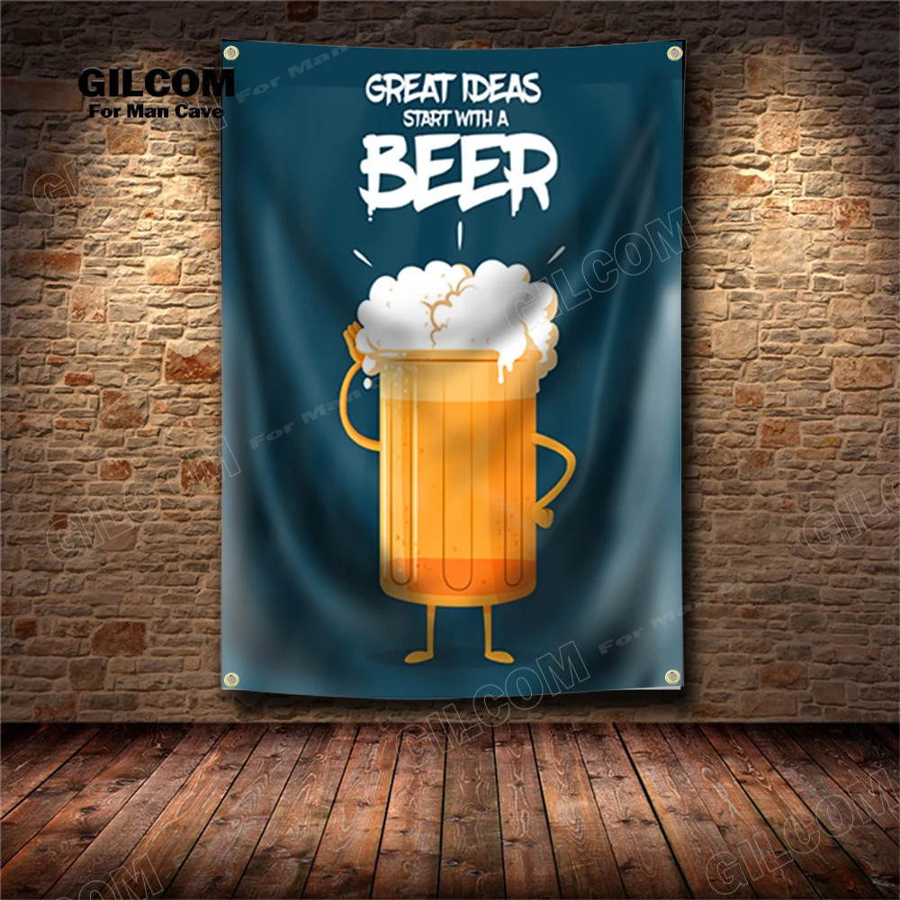 Blackboard Of Sports Bar Banner Flag Free Wine Dart Bowling Poster Art AD Vintage Sign Dark Motor Car Man Cave Garage Pub Club