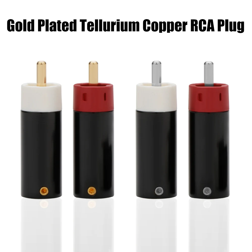 4pcs  R1778 Silver plated Tellurium Copper RCA Plugs Connector For Amplifier Speaker Cable RCA Jack Terminal