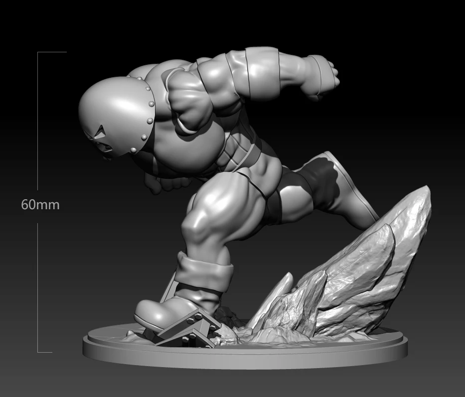 60mm Resin Model Kits Iron Head Man Figurine Sculpture Unpainted No Color RW-681