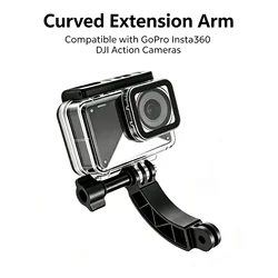Curved Extension Arm Mount Adapter for GoPro Hero 13 12 11 10 9 8 Insta360 DJI OSMO Action Camera Helmet Shooting Vlog Accessory