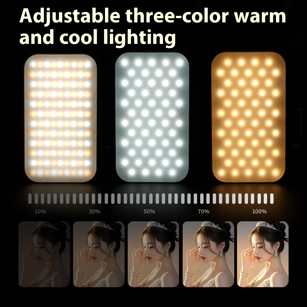 LED Fill Lamp Selfie Light 1200Mah Rechargeable Clip-on live video Light 3 Light Modes For Cell Tablet Laptop PC Universal lamp