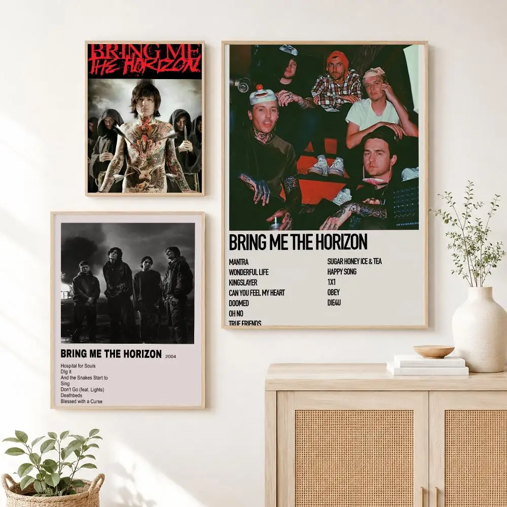 Classic Band B-Bring Me the Horizon Music Poster Self Adhesive Wall Art Decor for Bedroom Living Room Office Home Decor Gift