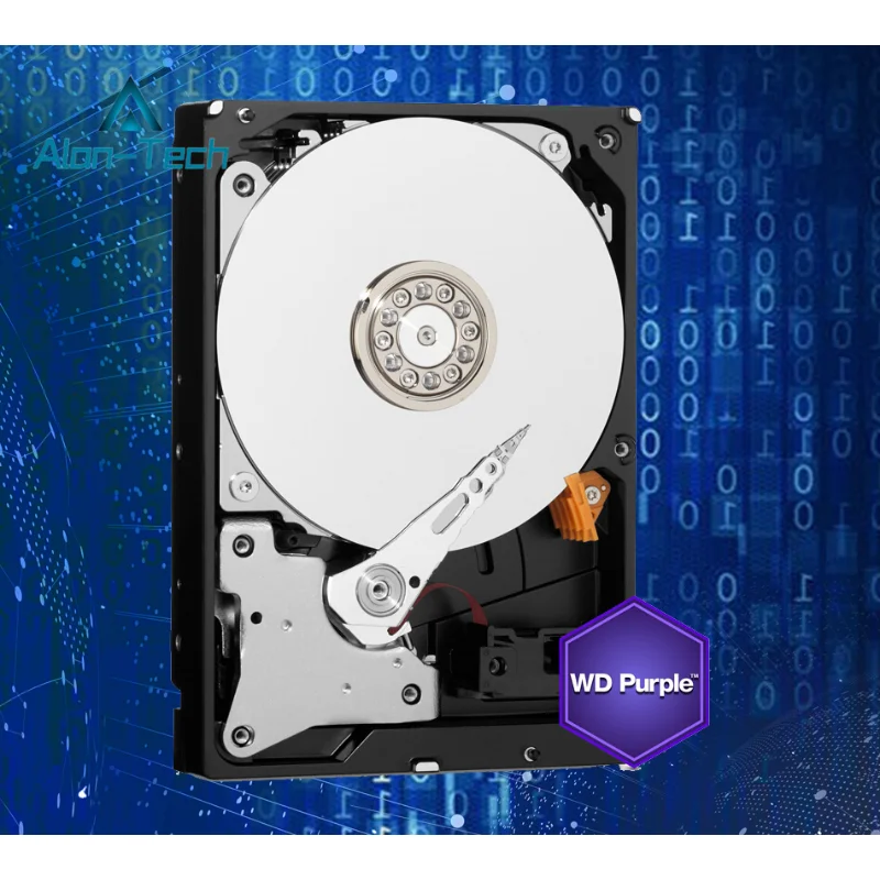 Disco rígido interno roxo, HDD de vigilância, 5400RPM, SATA 6 Gb/s, 64MB de cache, 4TB, W-D42EJRX, 3,5"