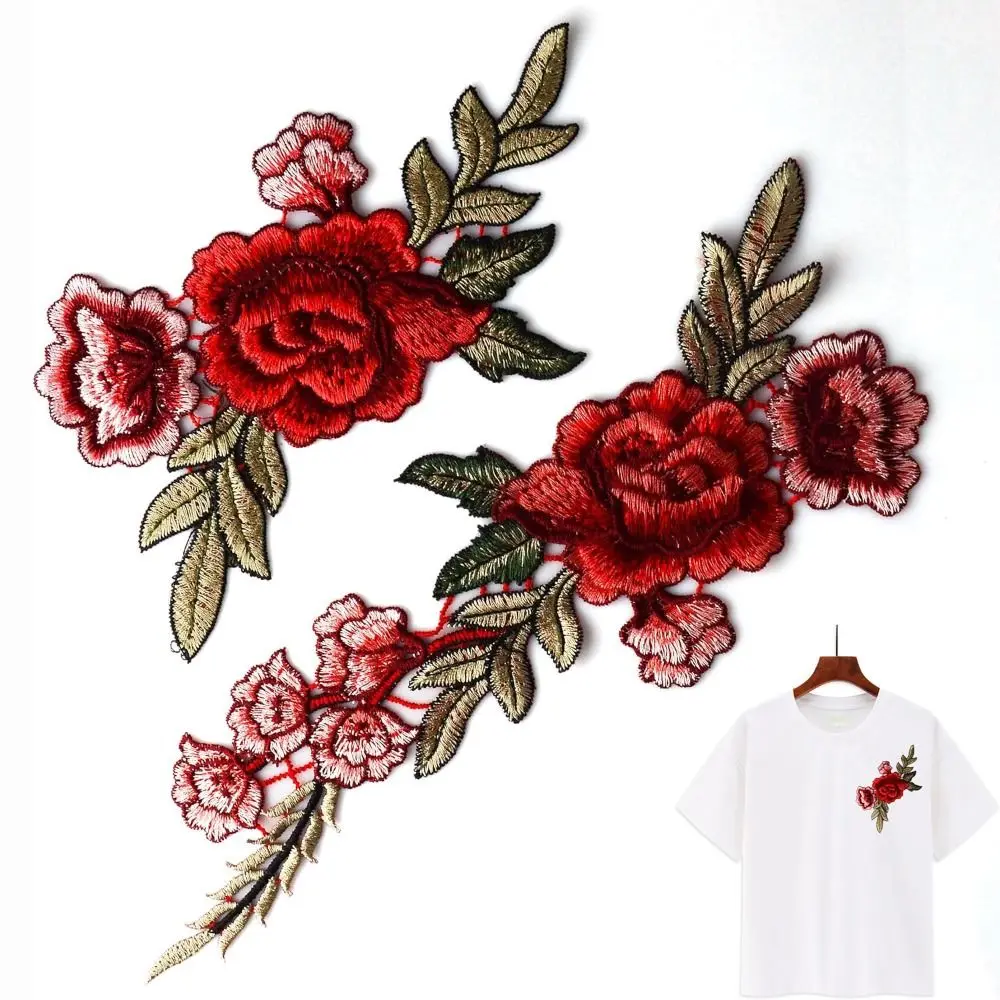 Fashion Elegant Multicolor Embroidery Patch Floral Embroidery DIY Floral Applique Flower Patch