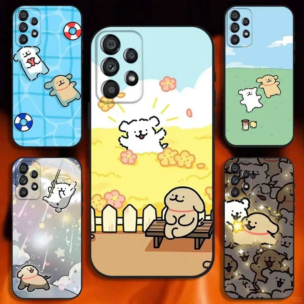

Line dog Korea cute cartoon Phone Case For Samsung Galaxy A20,A21s,A22,A31,A32,A52,A53,A72,73,A80 Soft Black Cover