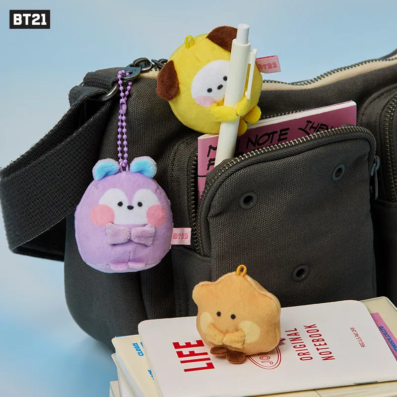 New BTS Mini Pocket Doll Keychain Cute Round Ball‑Shape with Bead Chain Keychain Bag Pen Hanging Charm Fans Collectible Gift - view 3