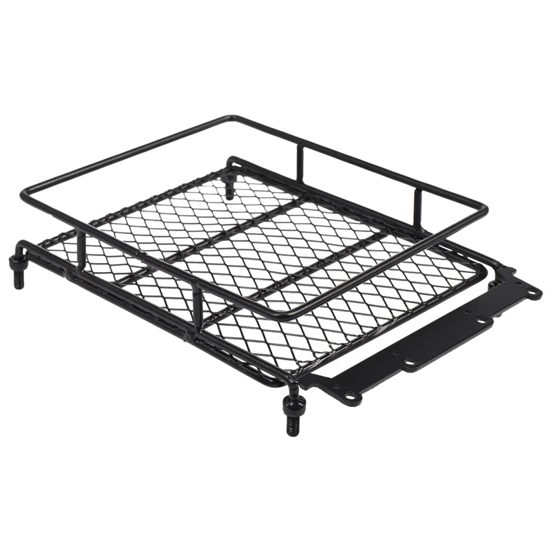 

3X 1/10 RC Car Rock Crawler Metal Roof Rack Luggage Carrier With LED Lights Bar For TAMIYA CC01 AXIAL SCX10 D90
