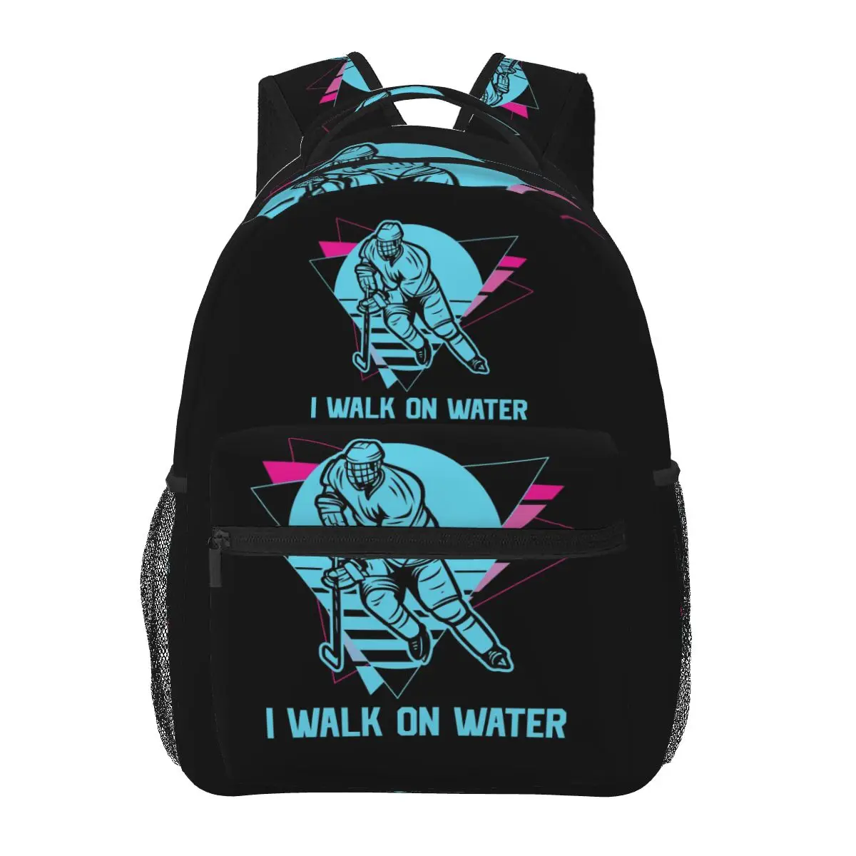 

I Walk On Water Hockey Backpacks Boys Girls Bookbag Children School Bags Cartoon Travel Rucksack Shoulder Bag Large Capacity
