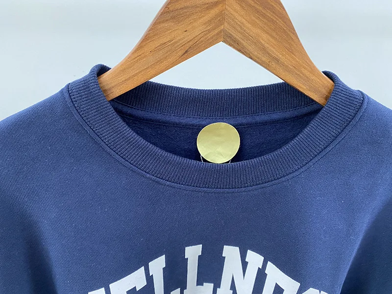 Women's Grey and Navy Sweatshirt Cotton Crew Neck Long Sleeve Relaxed Fit Autumn Winter Sweatshirt Female Winter Clothes Women