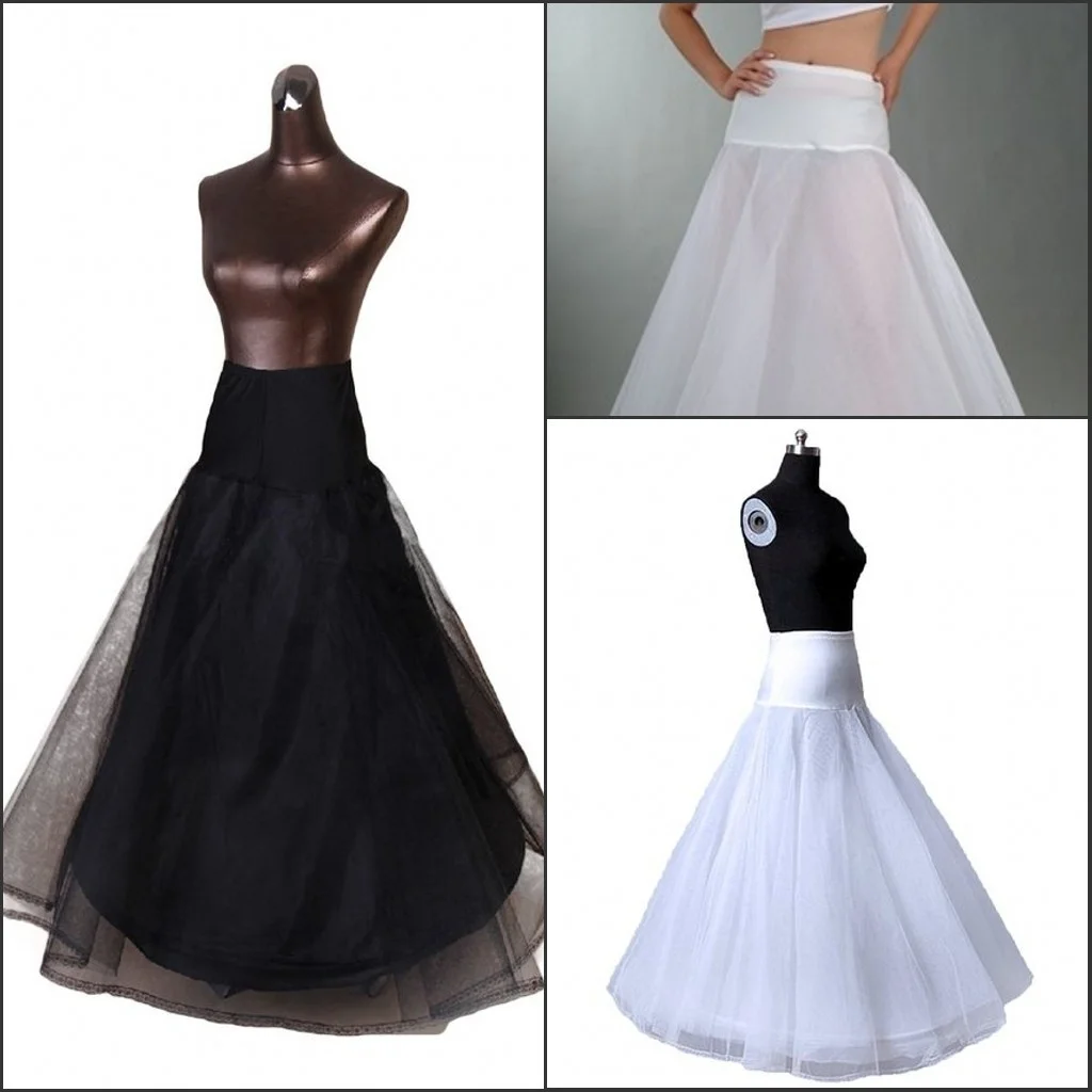 Baru Hitam Rok Dalam Garis 2 Layer Tulle Pernikahan Pengantin Petticoat Memetiknya Crinolines