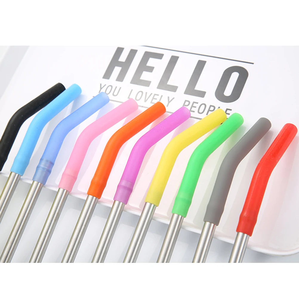 

12 Pcs Stainless Steel Straw Set Eco Friendly Reusable Anti Rust Corrosion Resistant Easy Clean Included Brush Curved Drinking