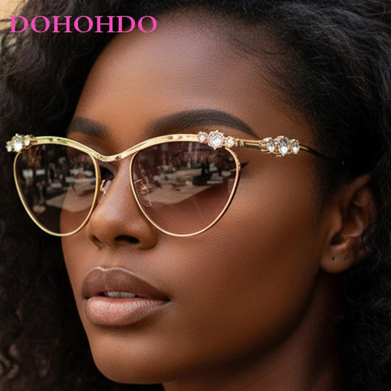 

Luxury Imitation Diamond Metal Oval Sunglasses Women Men Personality Brand Design Sun Glasses Photography Driving Shades UV400