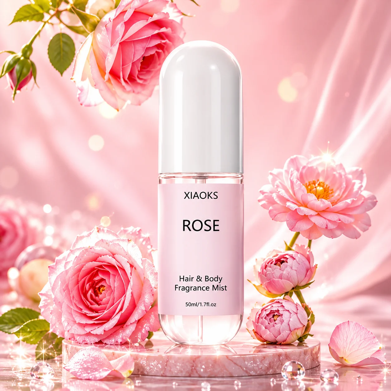 Rose Hair and Body Fragrance Spray, Natural Rose Scent, Refreshing and Non-Sticky, Removes Odor from Private Body Areas in 3 Seconds, Provides Long-Lasting Fragrance for Hair and Body for 72 Hours; Alcohol-Free, Mineral-Free, Non-Irritating to Skin and Hair Cuticles, Large Capacity, High-End Niche Luxury Creative Gift, Affordable and Multi-Functional, Unique Fragrance; Enhances Charm for Work, Travel, and Special Occasions, Suitable for Holidays and Birthday Gifts.