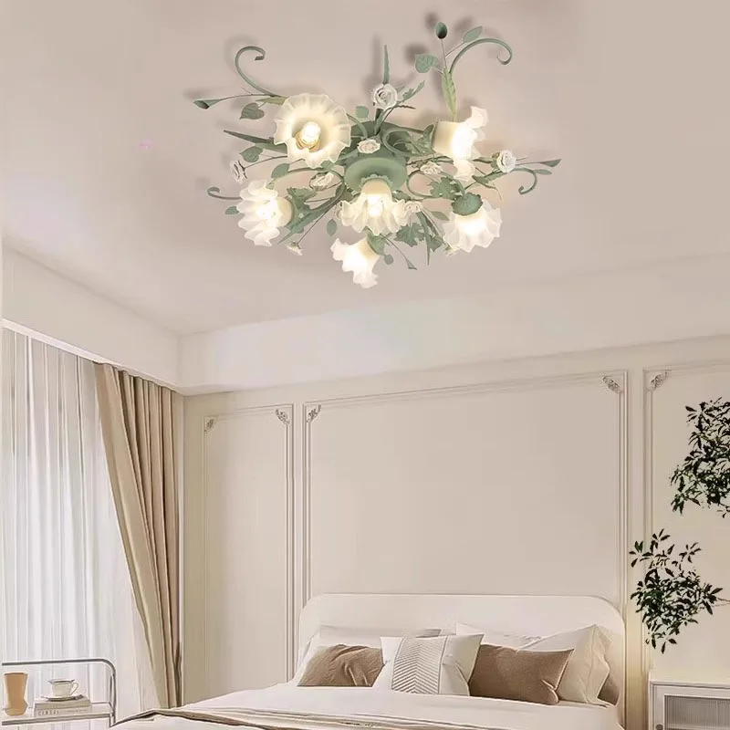 Nordic Flower Led Ceiling Lights For Living Room Dining Kitchen Bedroom Study Lamp Home Decor Lusters Luminaires Ceiling Light