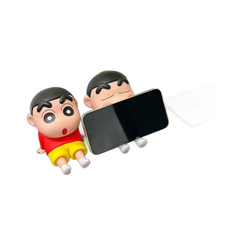 12Cm Nieuwe Anime Crayon Shin-Chan Q Versie Kawaii Figuur Pvc Nieuwigheid Model Speelgoed Pop Mobiele Telefoon Houder Verzamelen Ornamenten Geschenken