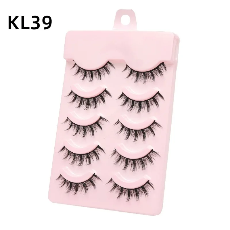 5 زوج رموش اصطناعية أنيمي جلدة الشيطان الصغير الرموش الطبيعية اليومية ماكياج مانغا الرموش واضح الفرقة الرموش النساء مستحضرات التجميل
