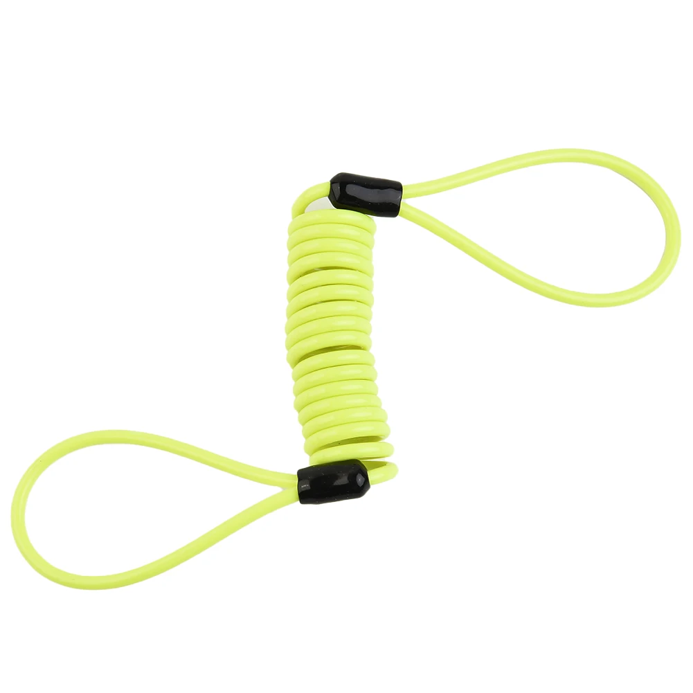 Cabo de lembrete de bobina de cor brilhante de 120 cm para fechaduras de disco Prevenção eficaz de roubo para motos e scooters