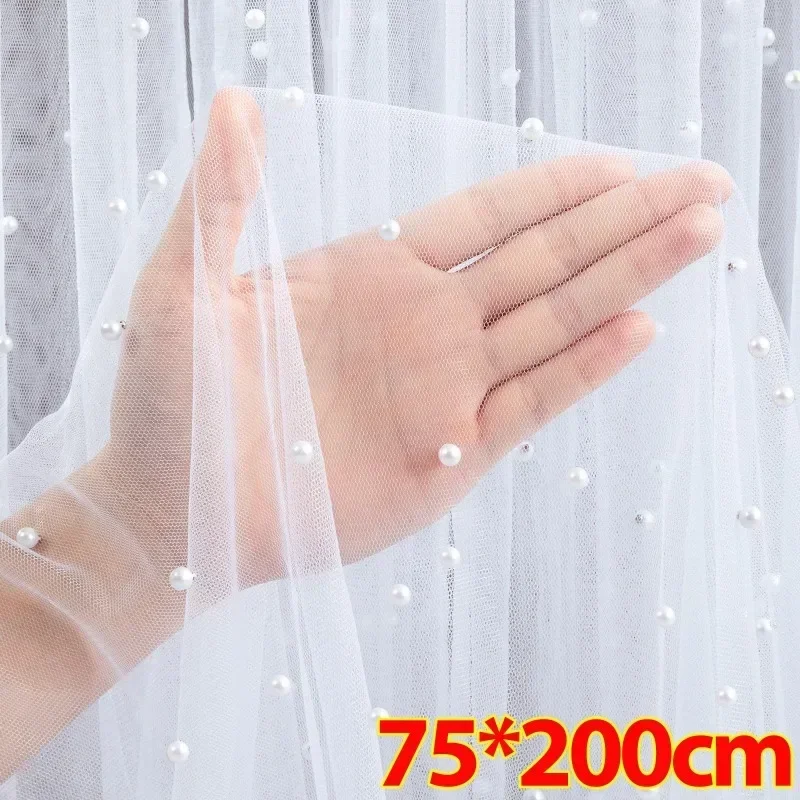 White Pearl Tulle Soft Smooth Pink Pearl Mesh Table Cloth Wedding Dress Clothes Veils DIY Wedding Arch Dessert Table Decoration