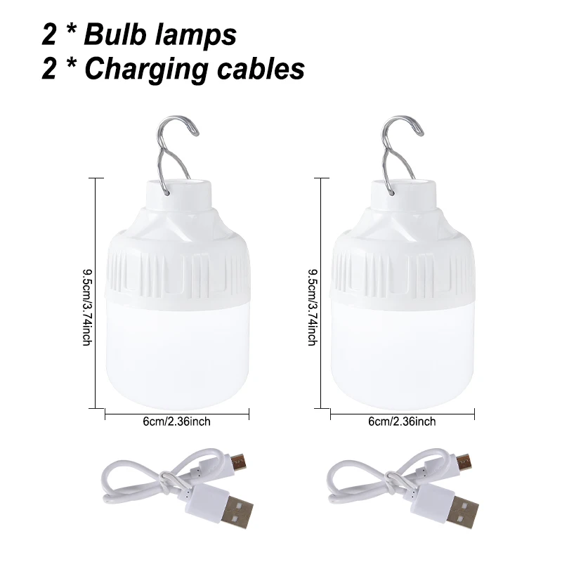 1/2/4/8 قطعة في الهواء الطلق USB قابلة للشحن LED مصباح لمبات سطوع عالية ضوء الطوارئ ربط التخييم فانوس محمول أضواء ليلية