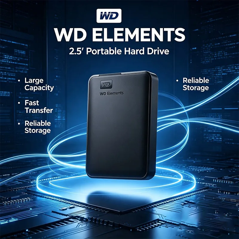 WD Western Digital Mobile Hard Disk 6TB 5TB 4TB 2TB 1TB External HDD 2.5" Hard Drive Large-capacity Mechanical USB3.0 Hard Drive