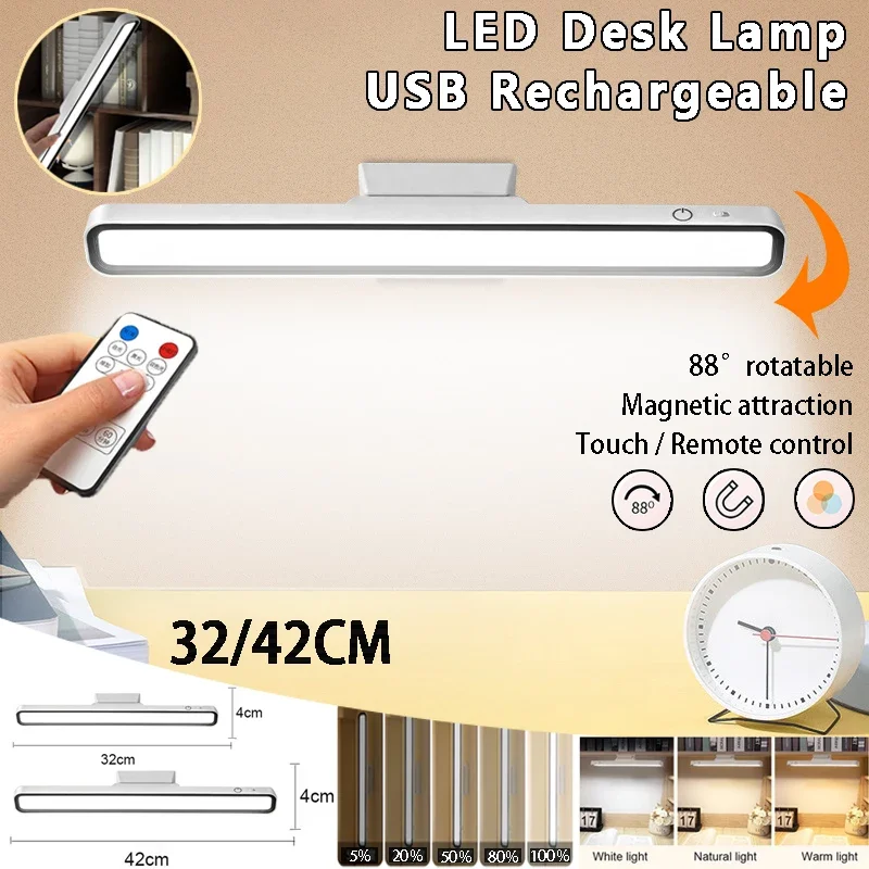 Rechargeable Desk Lamp Hanging  Reading Table Lamp  Remote Control Dimming Lamp Battery Powered Bedroom Night Light Cute lamp