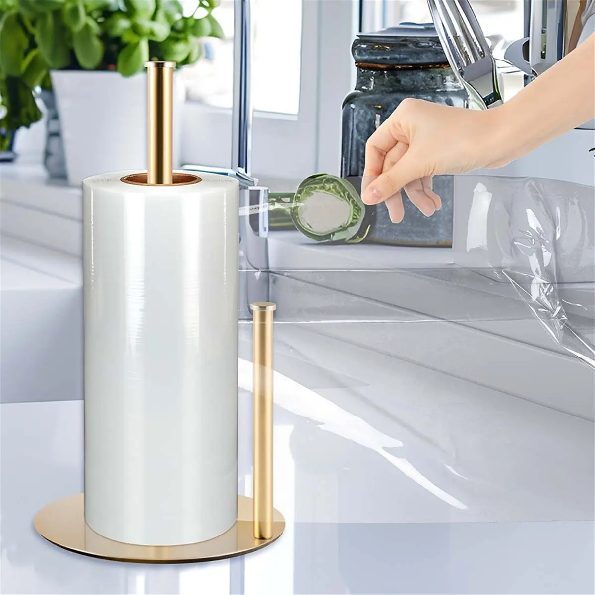 Paper Towel Holder Countertop, Heavy Duty, One Hand Tear