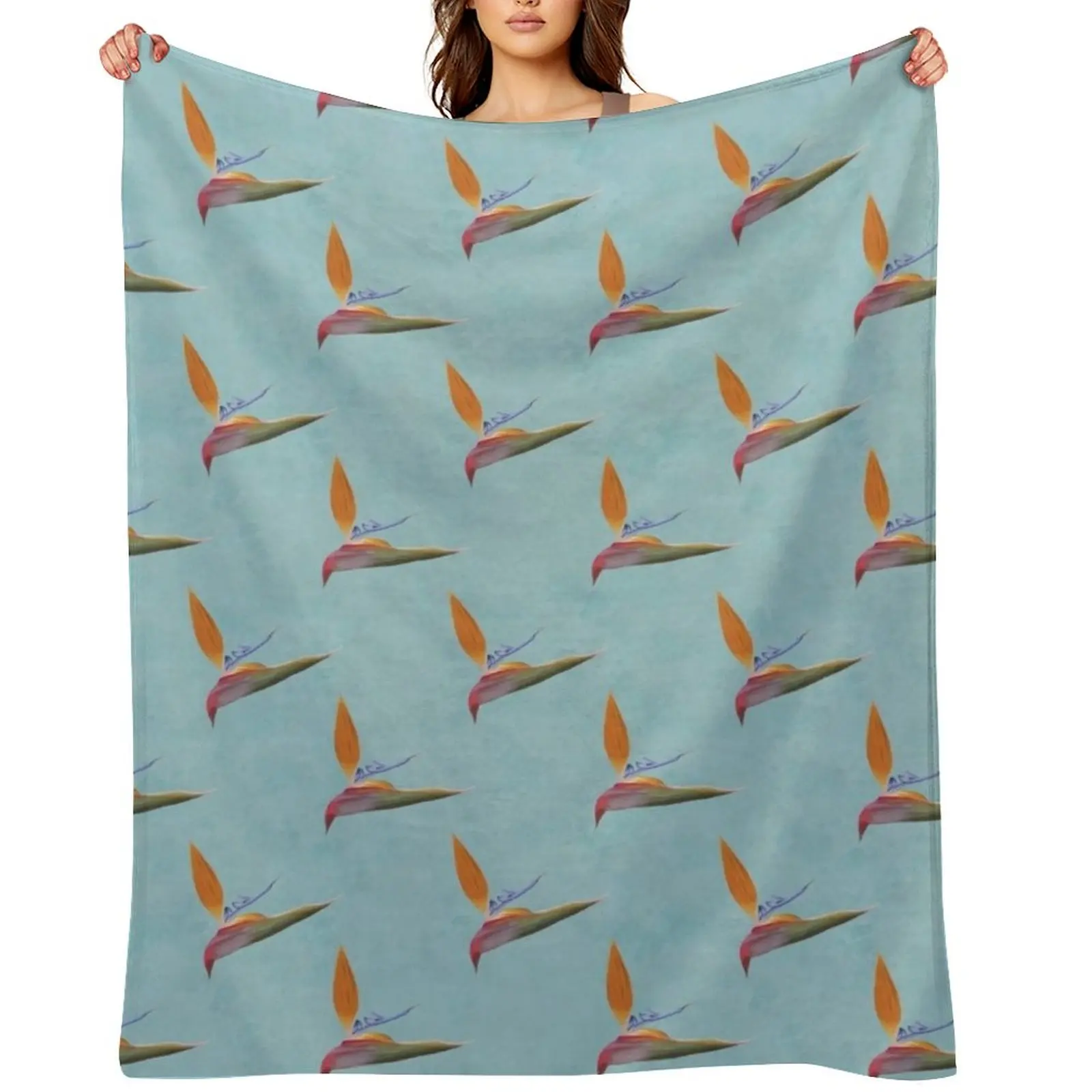 Bird of Paradise Repeat Pattern Throw Blanket Thermal Extra Large Throw Sleeping Bag Luxury Blankets