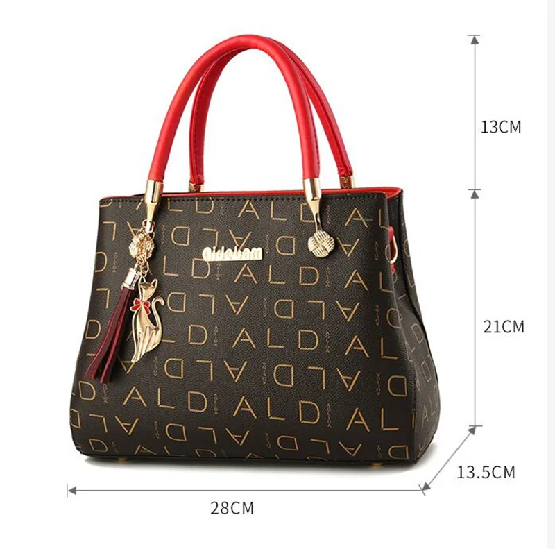 Moda de couro bolsas femininas de luxo ombro mensageiro saco crossbody para mulheres grande capacidade carta impressão selvagem senhoras sacos