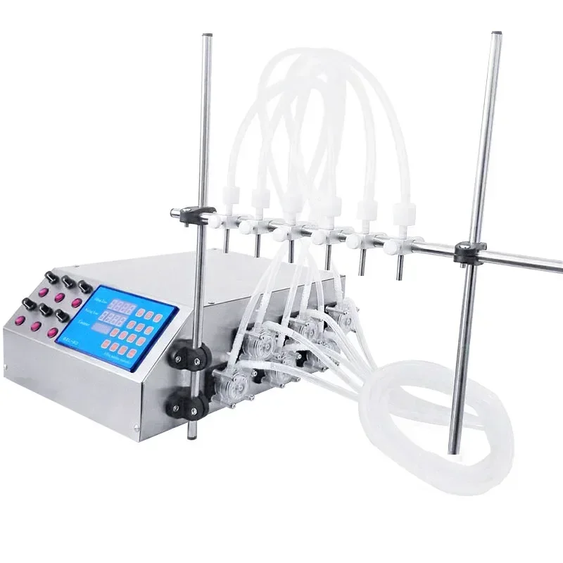 ماكينة تعبئة المضخة التمعجية CE ، GZL-80 0.3-500 مل/دقيقة مع 6 فوهات ماكينة تعبئة العطور ماكينة حشو الحبر