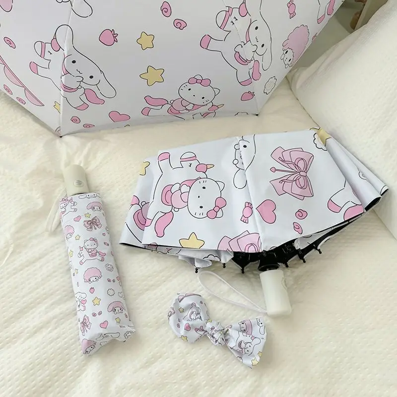 

Автоматический зонт Hello Kitty, милая аниме мультяшная ливня, защита от солнца и УФ лучей, складной летний подарок для девушки