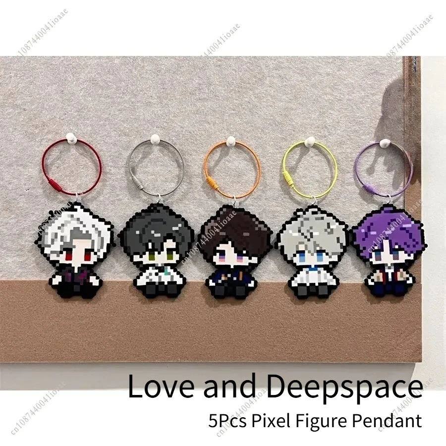 

Game Love and Deepspace Sylus Caleb Xavier Zayne Rafayel 5Pcs Anime Cosplay Acrylic Keychain Pixel Figure Pendant Accessories
