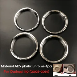 For Nissan Qashqai J10 J11 Dualis 2 X-Trail Rogue T32 Car Accessories Plastic Chrome Door Audio Speaker Ring Decorative Cover