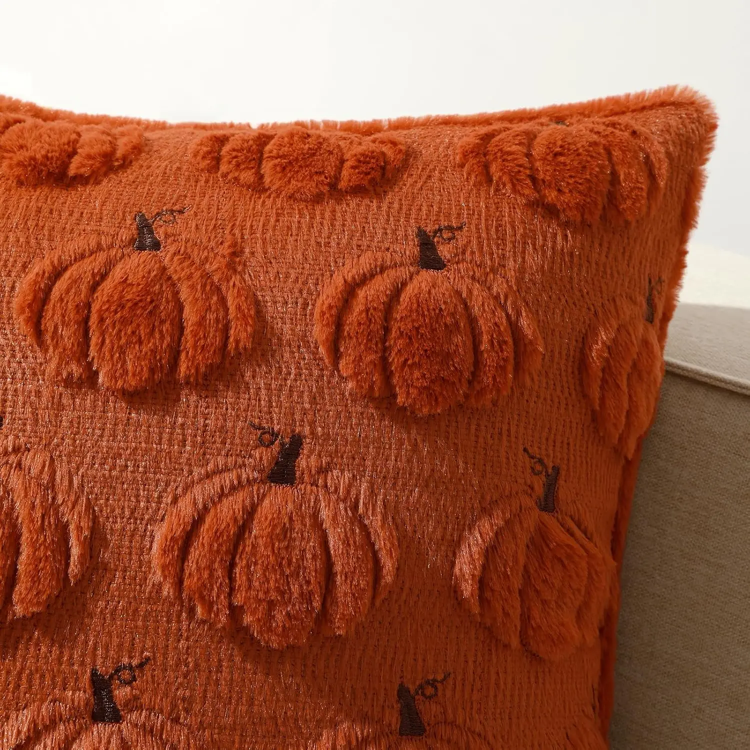 

45x45 см наволочки из искусственного меха тыквы 3D вышитые наволочки для дивана, спальни, гостиной, декоративные наволочки