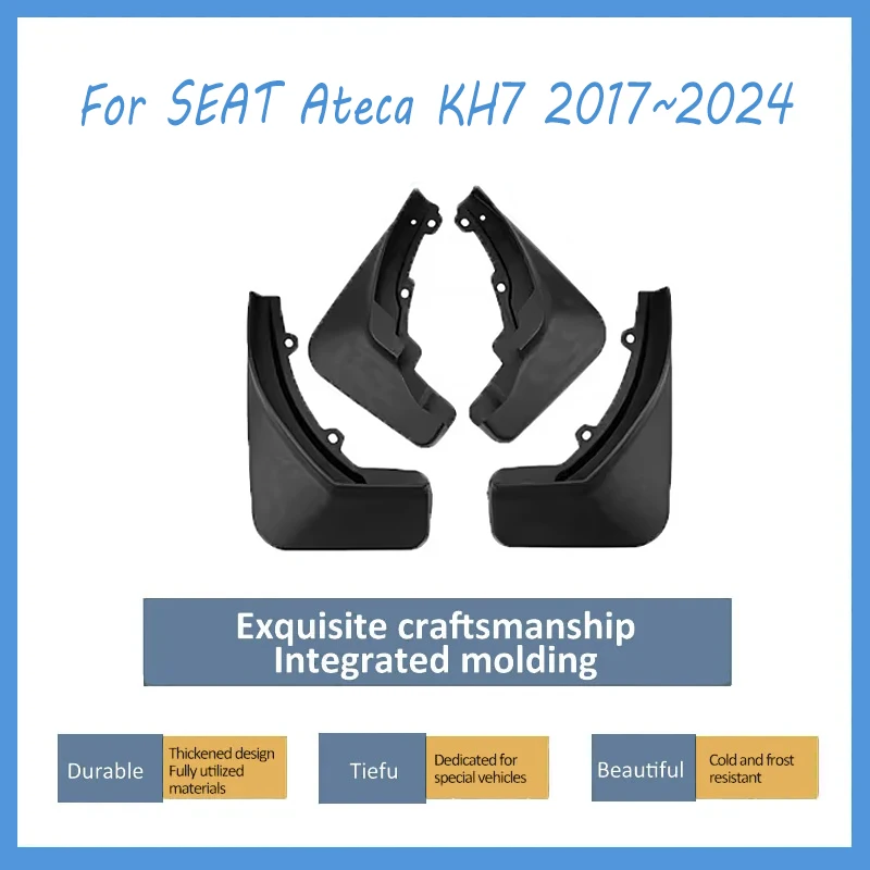 

For SEAT Ateca KH7 2017~2024 2018 2019 2020 Car Mudguard 4PCS Mud Flap Guard Splash Flap Mudflap Fender Wheels Auto Accessories