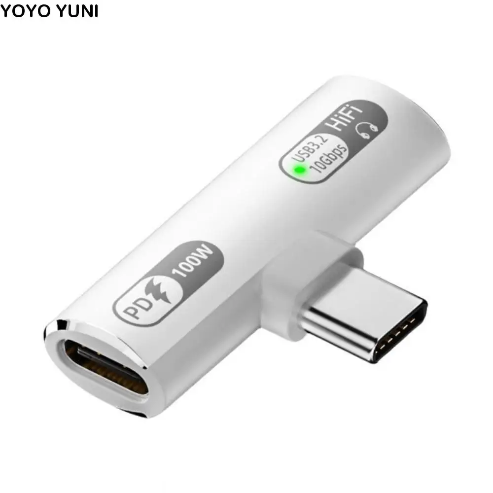 2 in 1 USB Type C Adapter Right Angle Data Transfer USB OTG Adapter Multifunctional for Phone/Computers/Laptop/U Disk