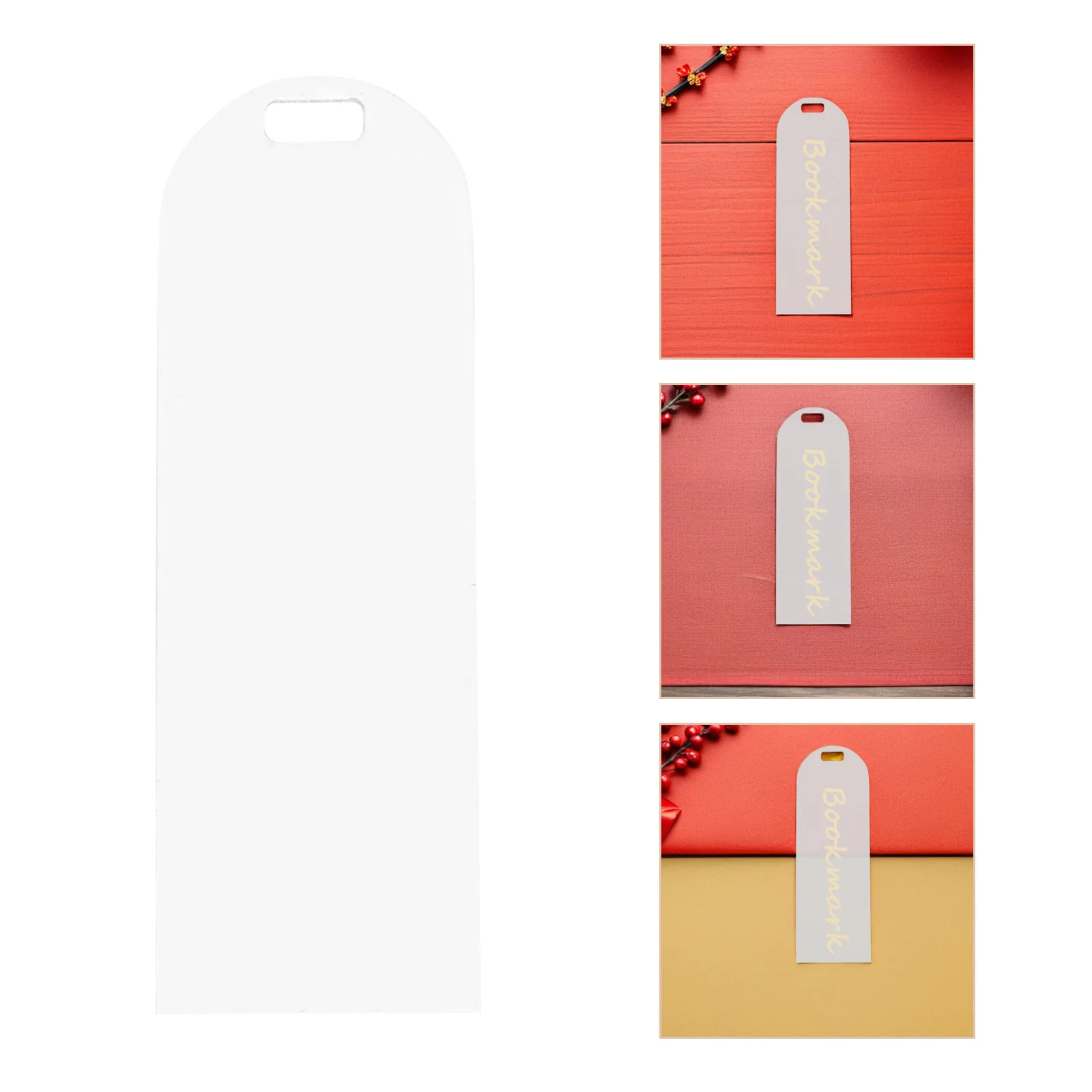 

20pcs Transparent Bookmarks Blank Acrylic Reading Marker Diy Page Saver For Book Lovers Lightweight Creative Design Gift