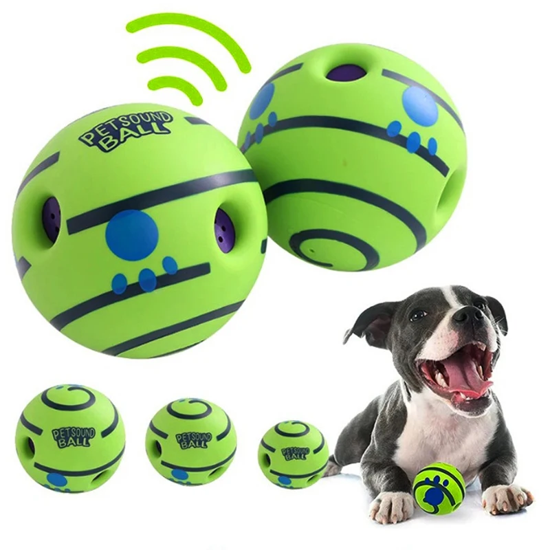 New Hot Wobble Wag Giggle Glow Ball Interactive Dog Attention Toy Fun Giggle Sounds Ball When Rolled or Shaken for Pet Dog Fun